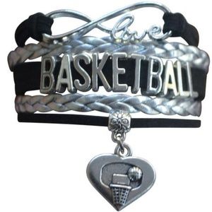 Girls Basketball Bracelet - Black Heart